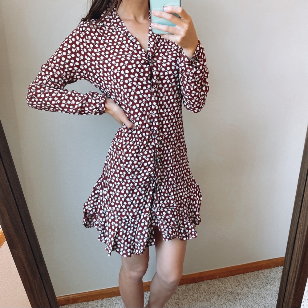 Scotch & Soda Maison Scotch burgundy mini dress